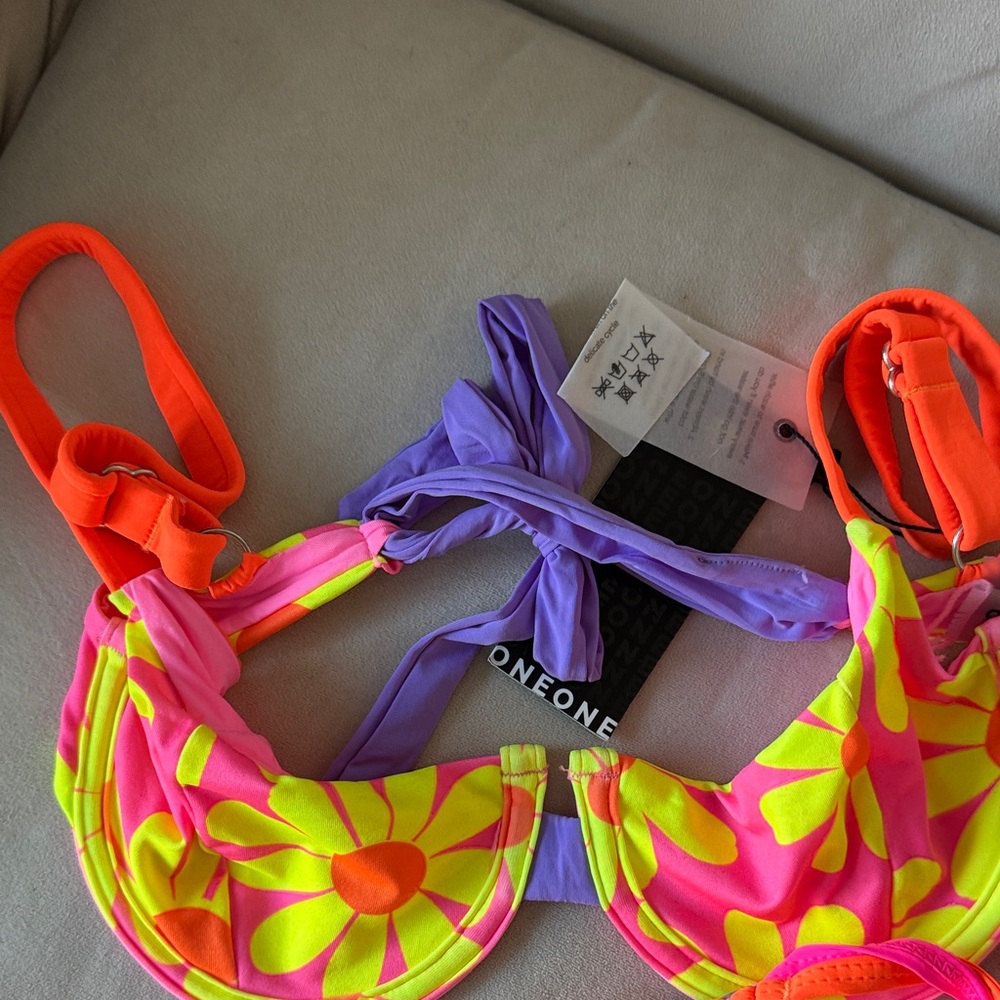 Neon Floral Bikini Set - Picture 2 of 3